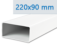 Plastové vzduchovody hranaté 220 x 90 mm = Ø 150 mm