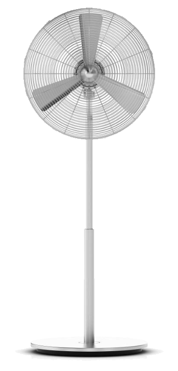 Stojanový ventilátor strieborný