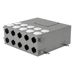 Kovový distribučný box na prepojenie systému Flexitech Ø 75 mm s 10 vývodmi MADB 1160