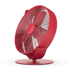 Stolný ventilátor s plynulo nastaviteľným výkonom TIM v červenej farbe