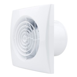 Tichý ventilátor do kúpeľne s časovým spínačom a plastovou spätnou klapkou Ø 100 mm