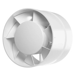 Malý potrubný ventilátor Dalap 100 DAN na 12 V do vlhkého prostredia, zúžený, Ø 100 mm
