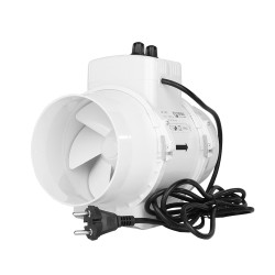 Ventilátor potrubný axiálny s termostatom a regulátorom otáčok Ø 100 mm