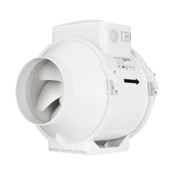 Ventilátor do potrubia axiálny plastový s prepínačom rýchlosti a vyšším výkonom Ø 125 mm