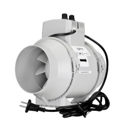Profesionálny ventilátor do potrubia Ø 125 mm s teplotným čidlom a regulátorom otáčok