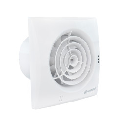 Tichý ventilátor do kúpeľne so sľudovou spätnou klapkou Ø 100 mm